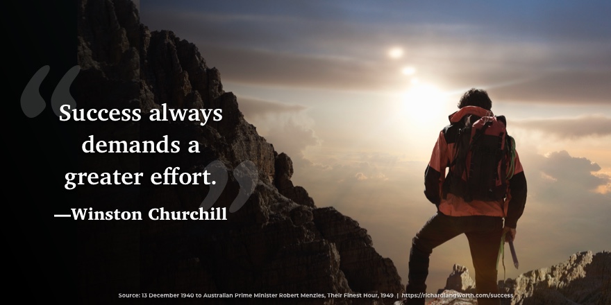 Winston Churchill – “Success always demands….